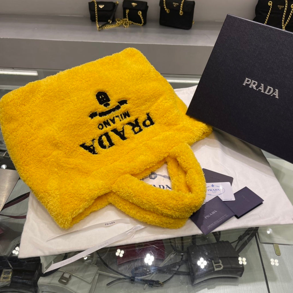 Yellow & Black terry tote bag