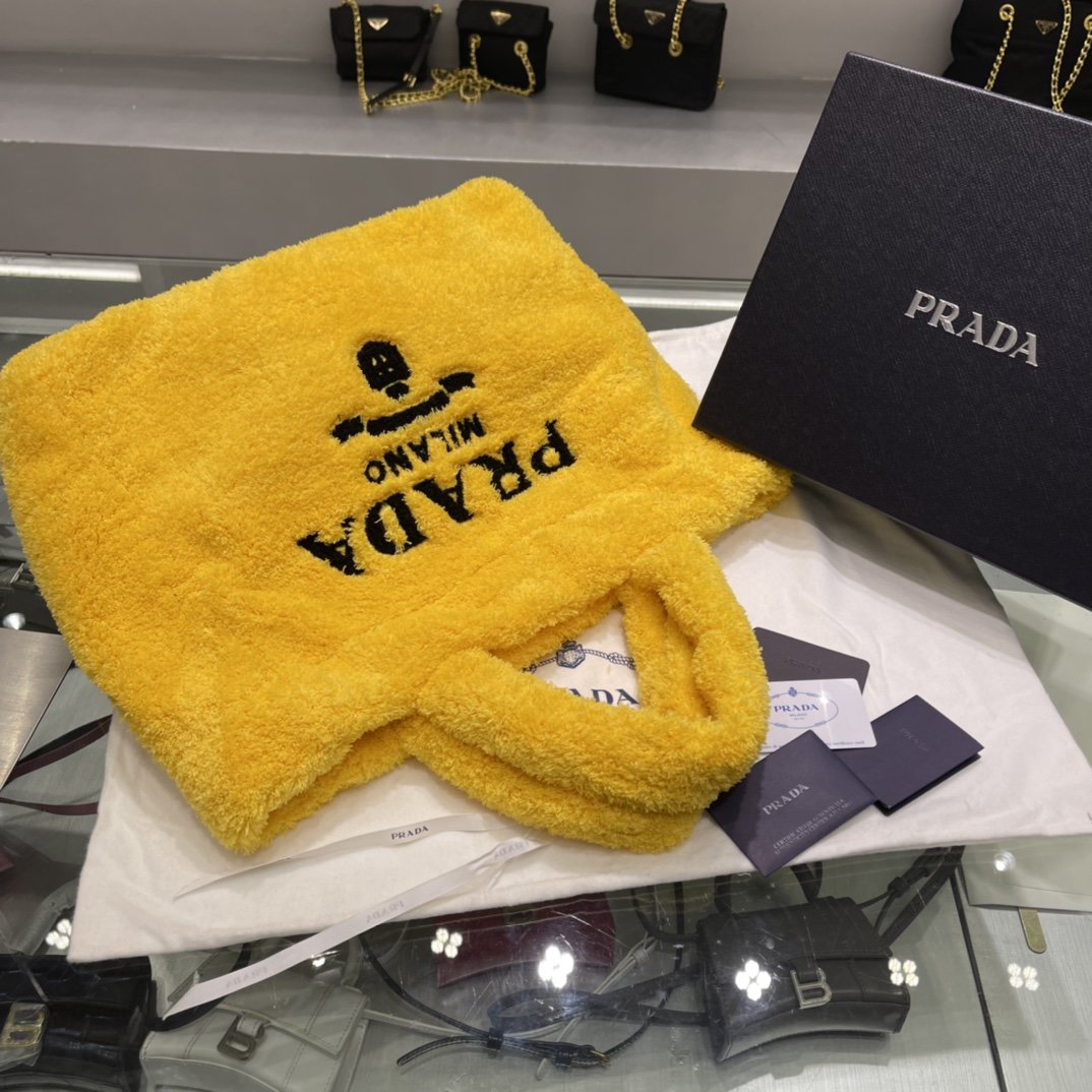 Yellow & Black terry tote bag