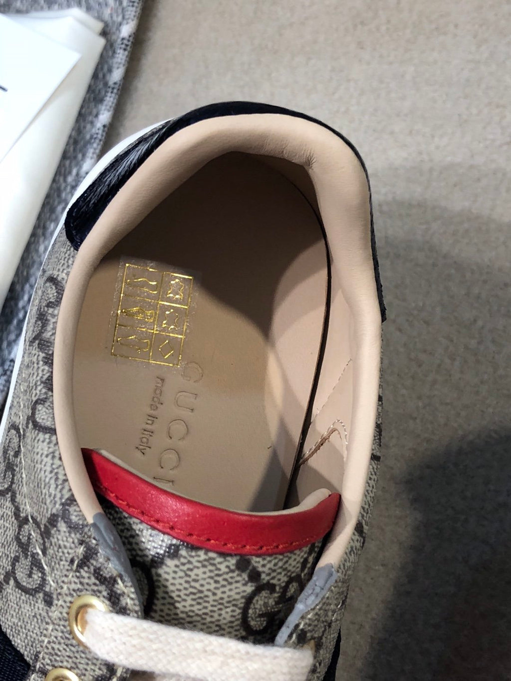 Women's Beige & dark-brown coated-canvas sneakers