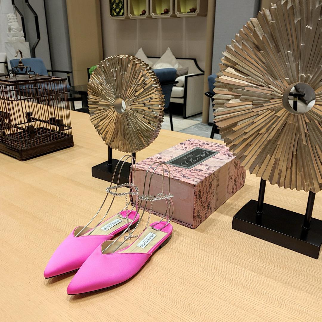 Fuchsia Satin JS Flats