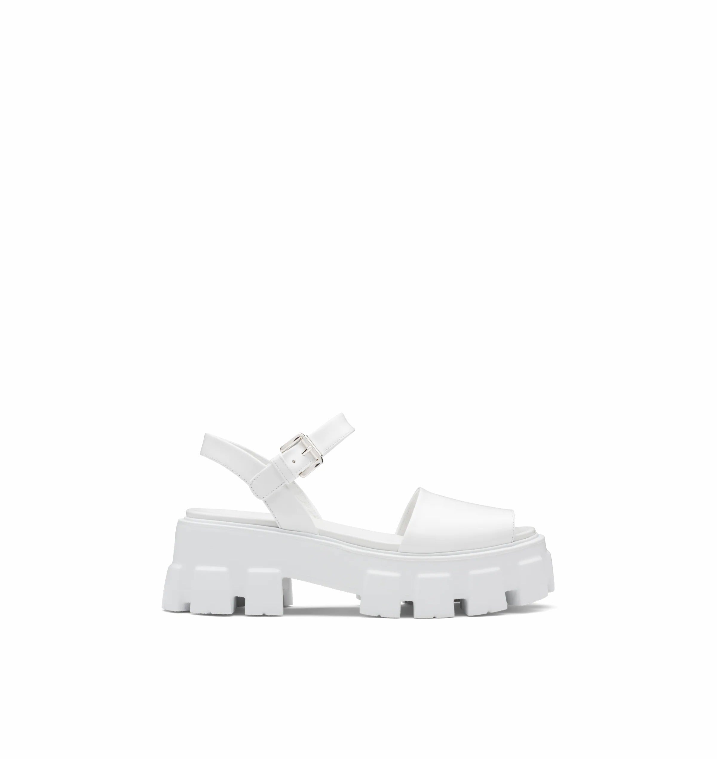 White PM brushed leather sandals