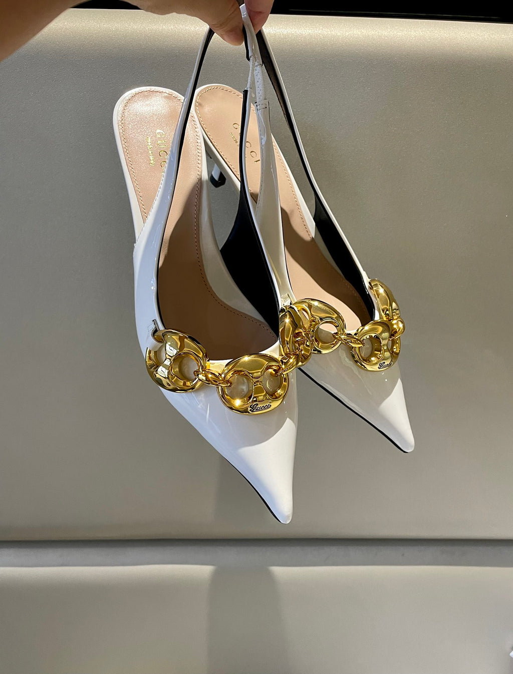 Ivory Slingback With Chain