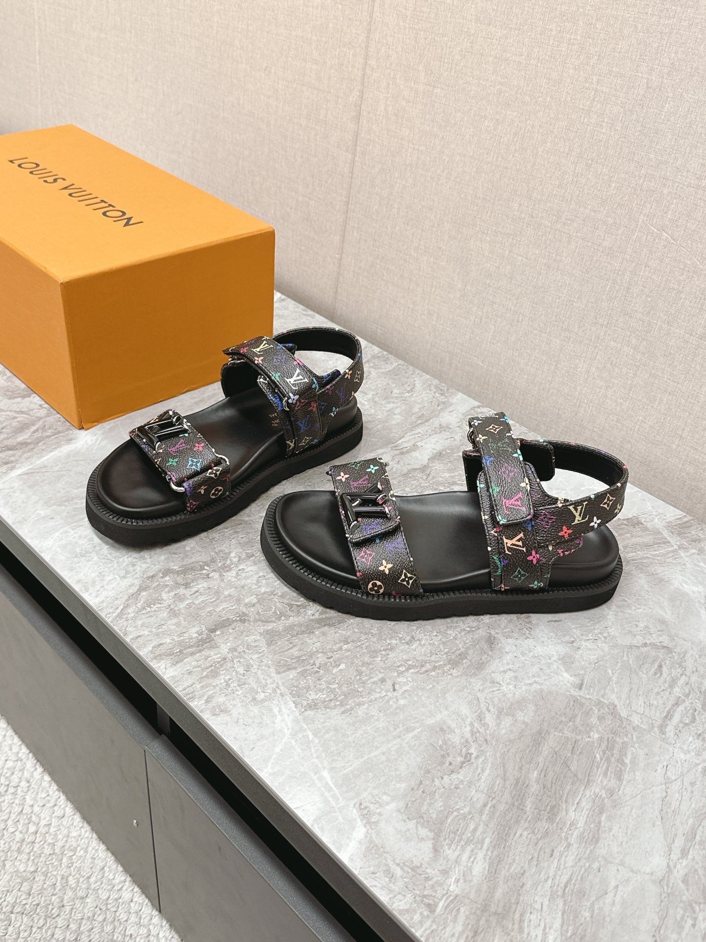 Black Sunset Flat Comfort Sandal