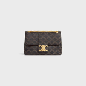Tan Medium CV Bag With Gold Finishing