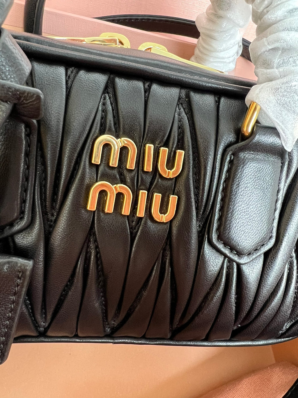 Black Arcadie Matelassé Leather Bag