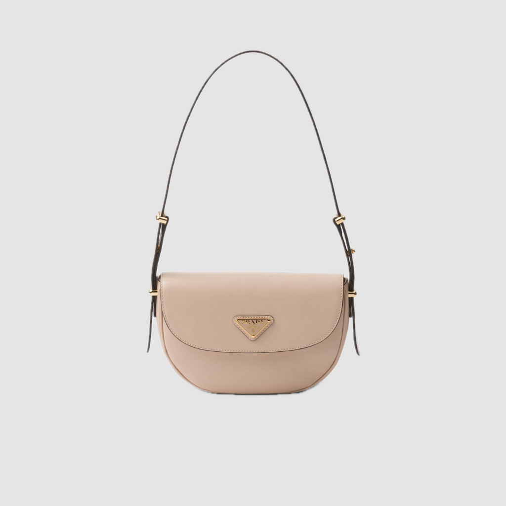 Travertine PA Leather Shoulder Bag With Flap