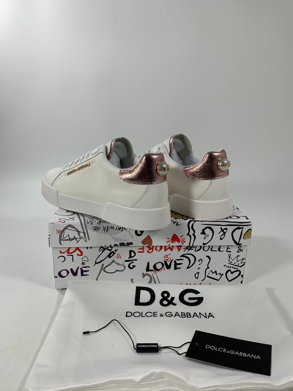 Pink & White DP Sneakers