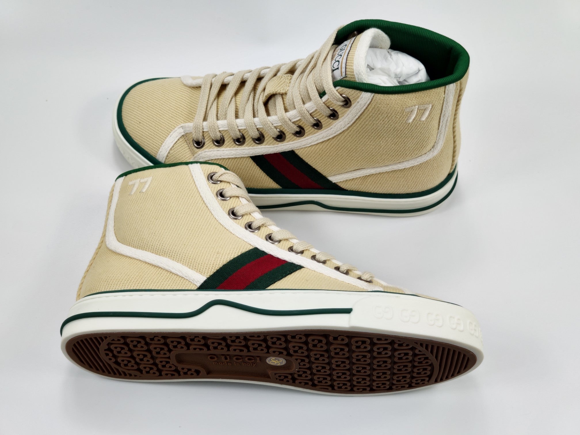 Women's Beige tennis high top sneaker