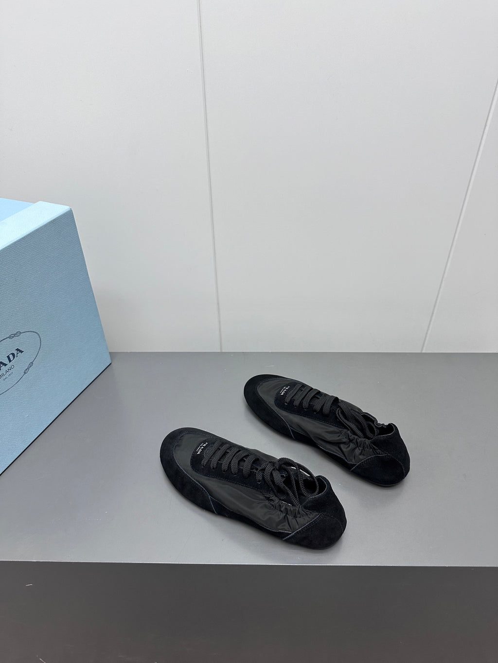 Men's Black Collapse Re-Nylon & Suede Sneakers