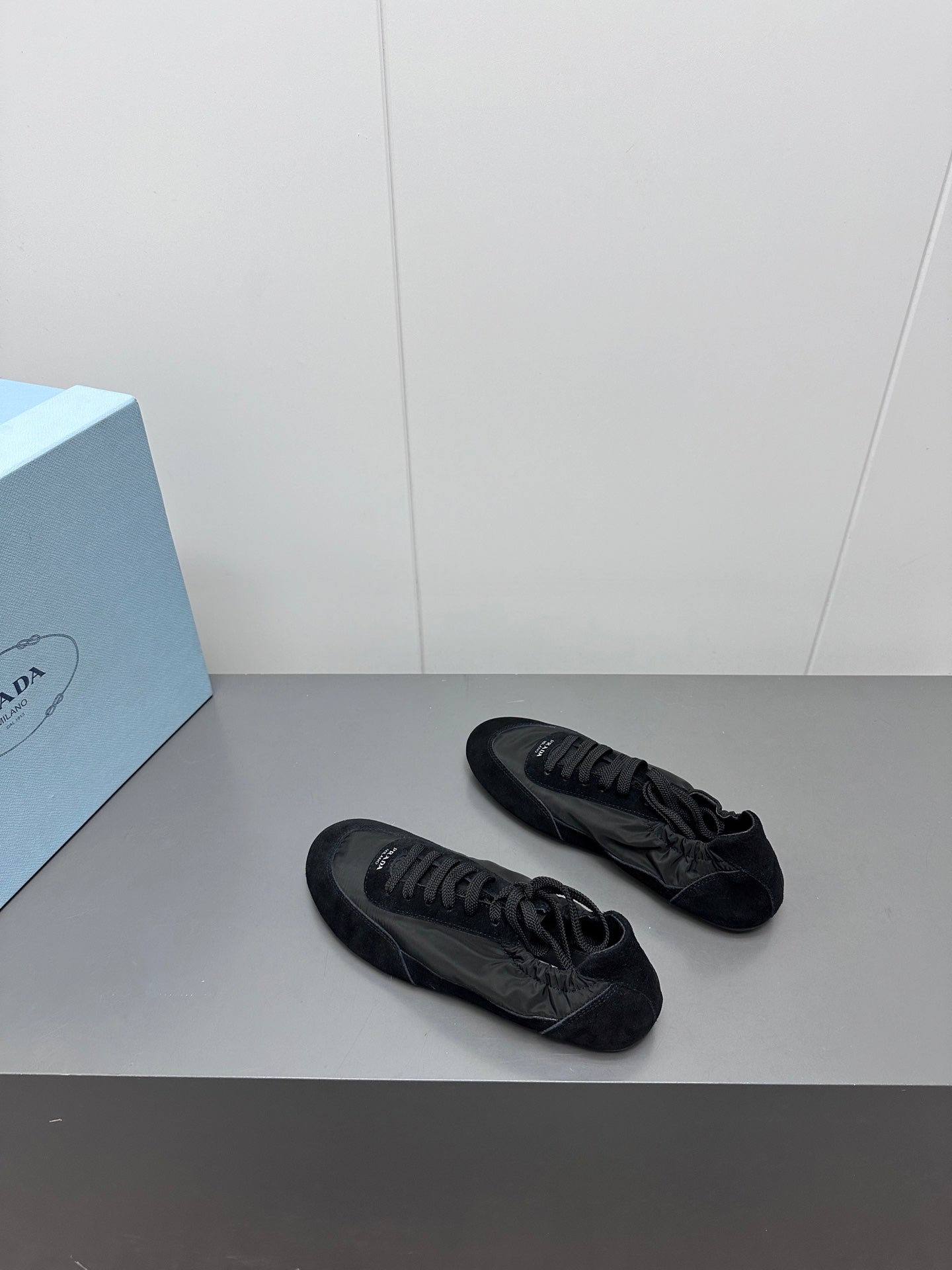 Men's Black Collapse Re-Nylon & Suede Sneakers