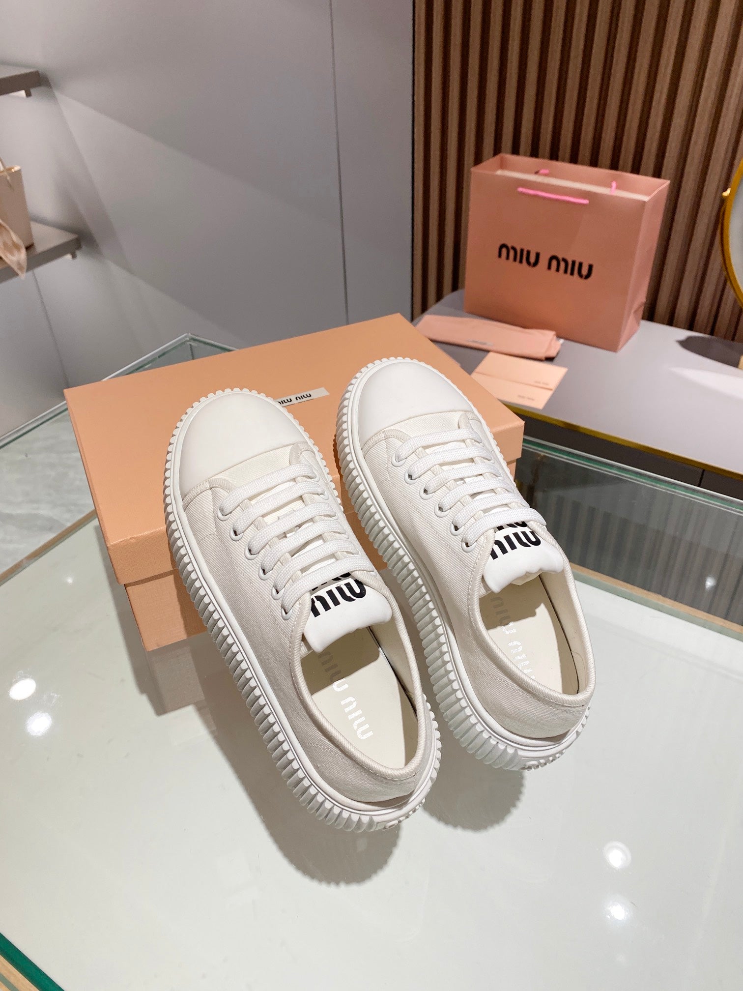 White denim sneakers