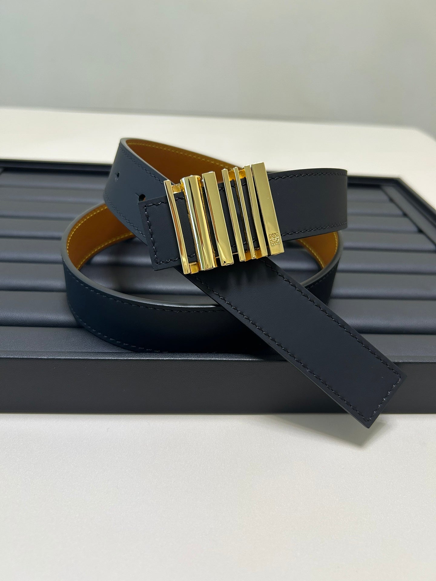 Black/Gold Graphic Belt