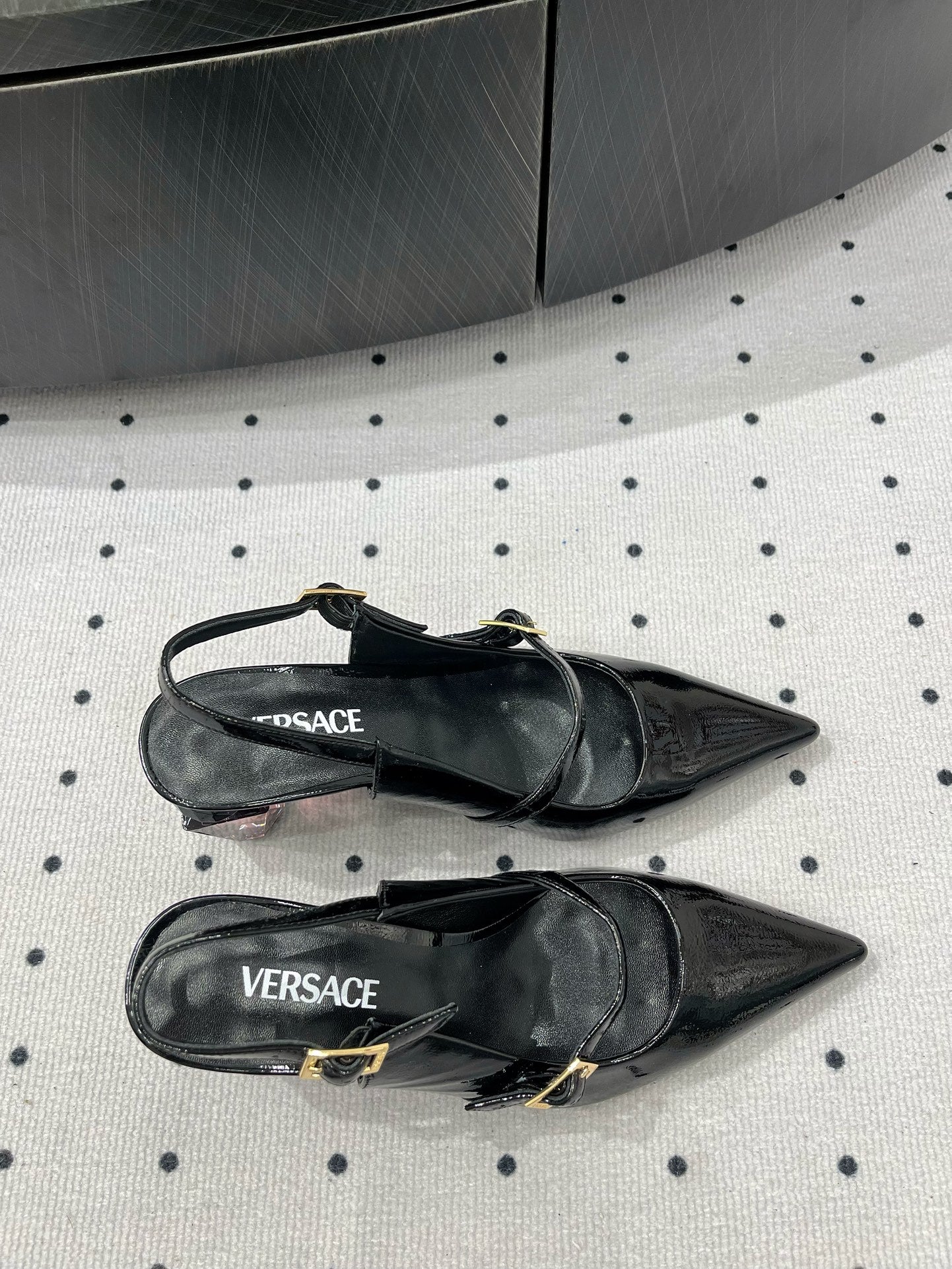 Black Bright Crystal Pumps