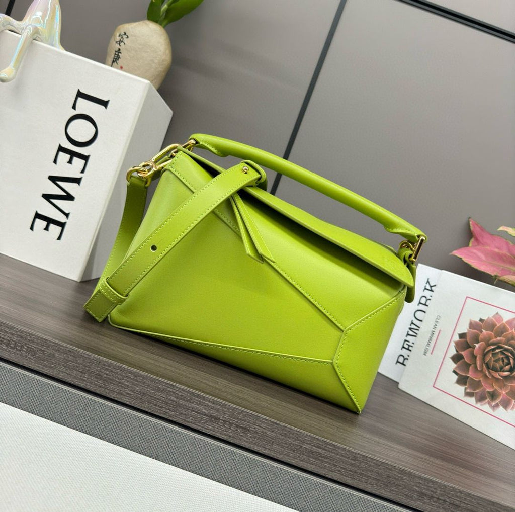 Meadow Green LP Small Leather Shoulder Bag