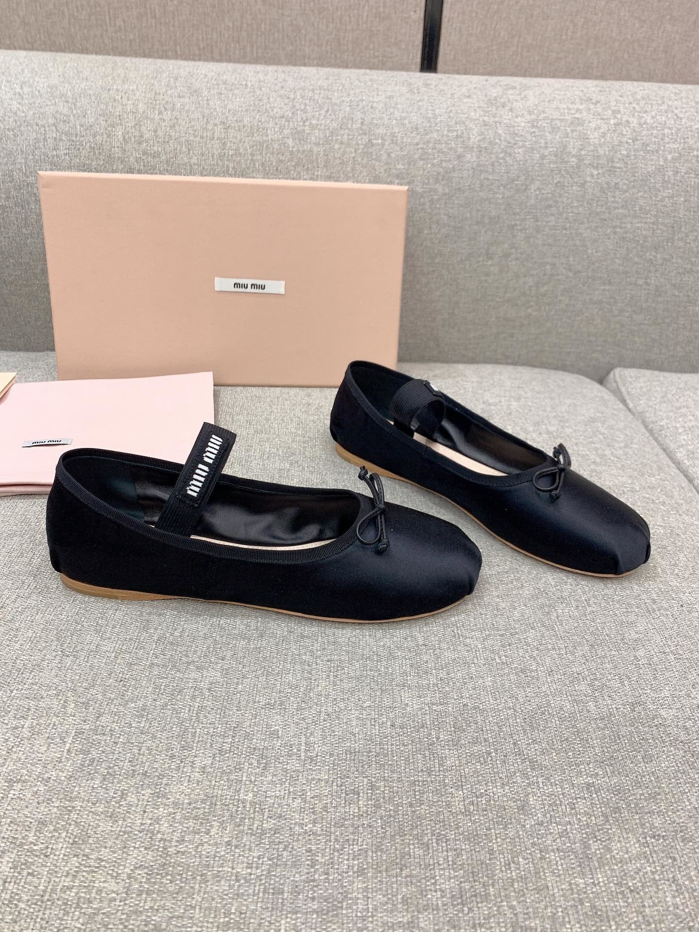 Black M Satin ballerinas