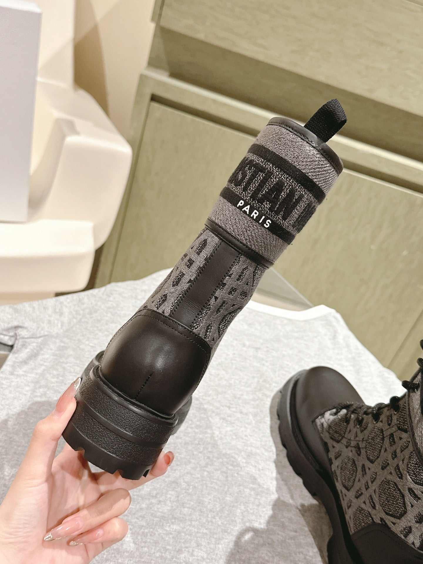 Black & Gray D-Major Ankle Boot