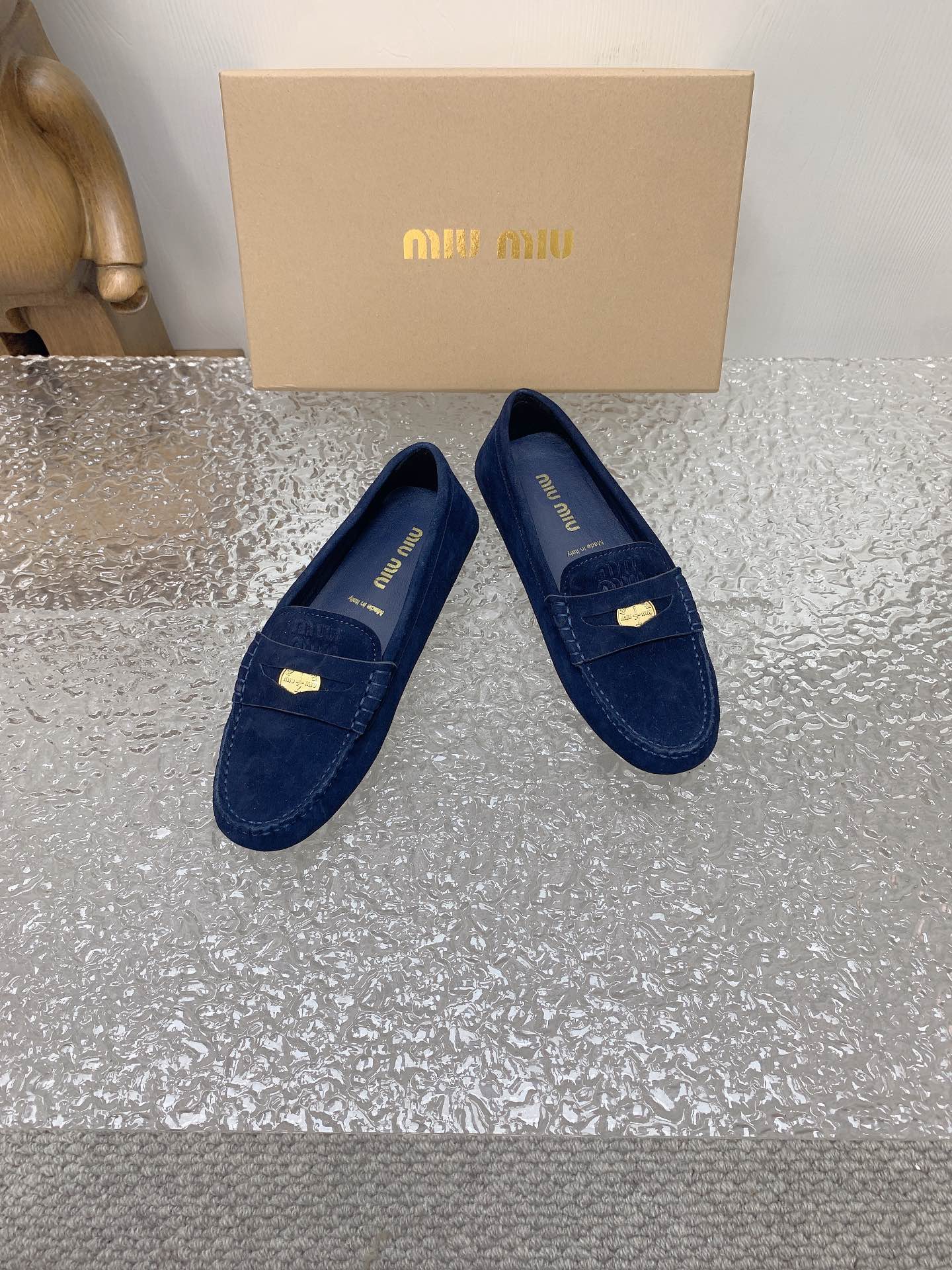 Navy Suede Driving Shoes