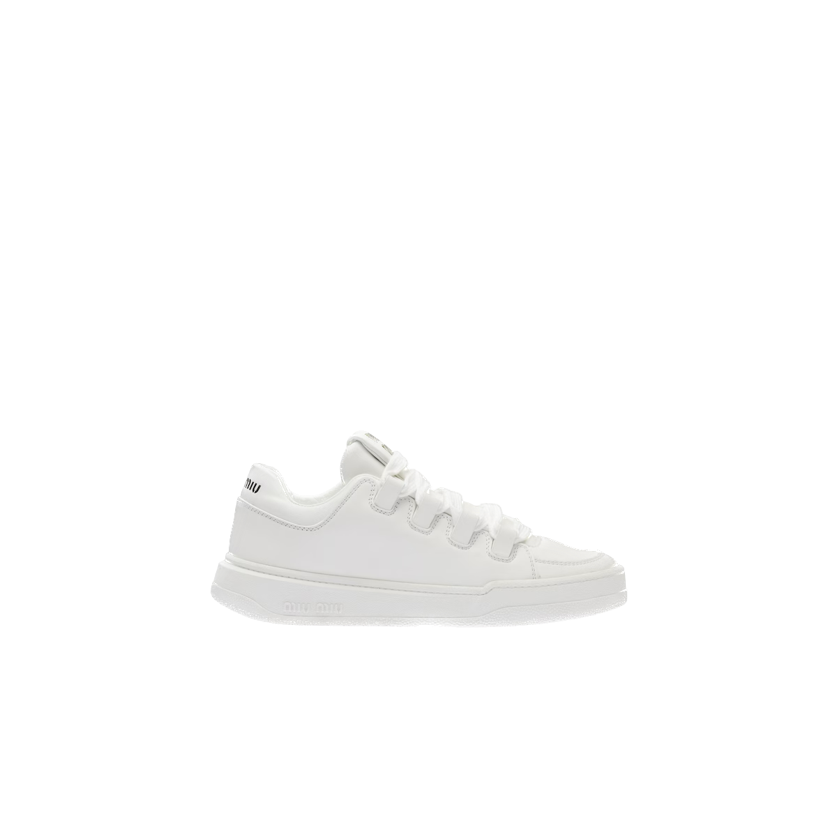 White M leather sneakers