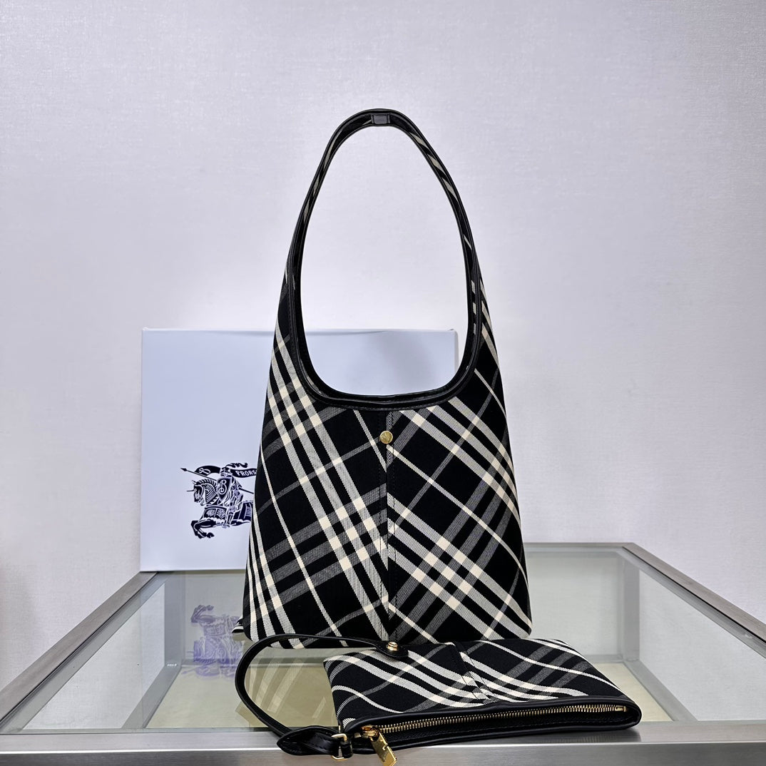 Black Small Check Shoulder Bag