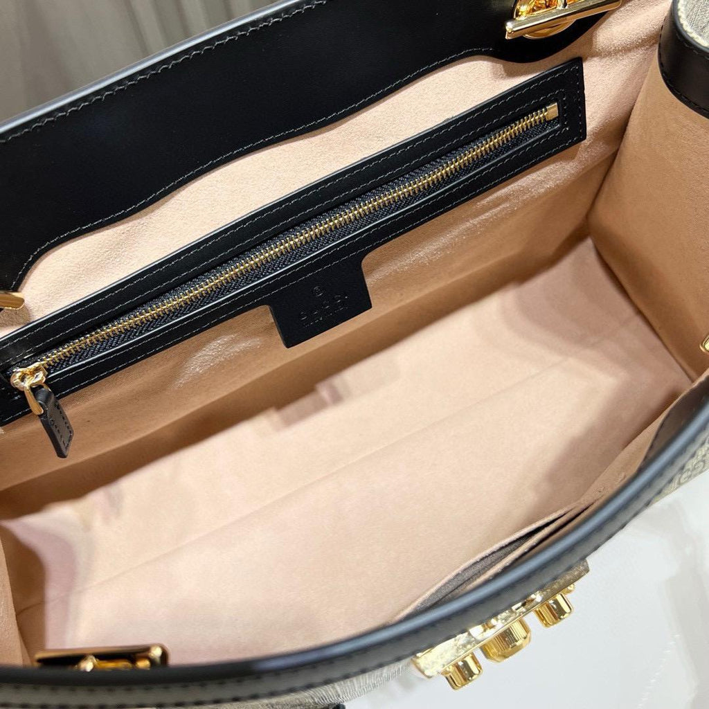 Beige/Black GP Medium Shoulder Bag