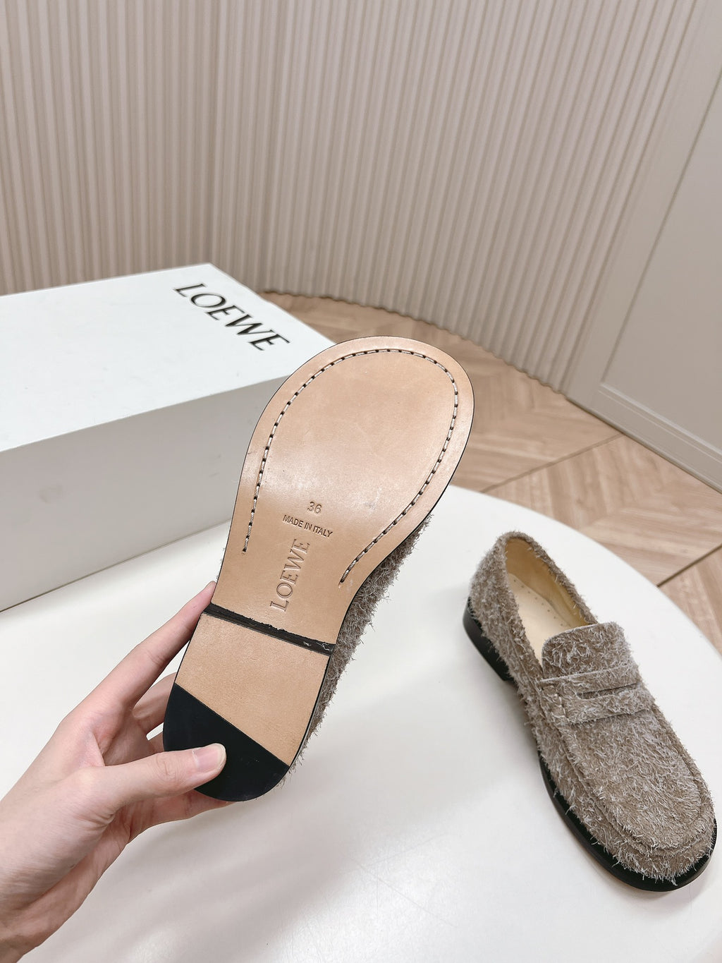 Khaki Green Campo Loafer In Brushed Suede