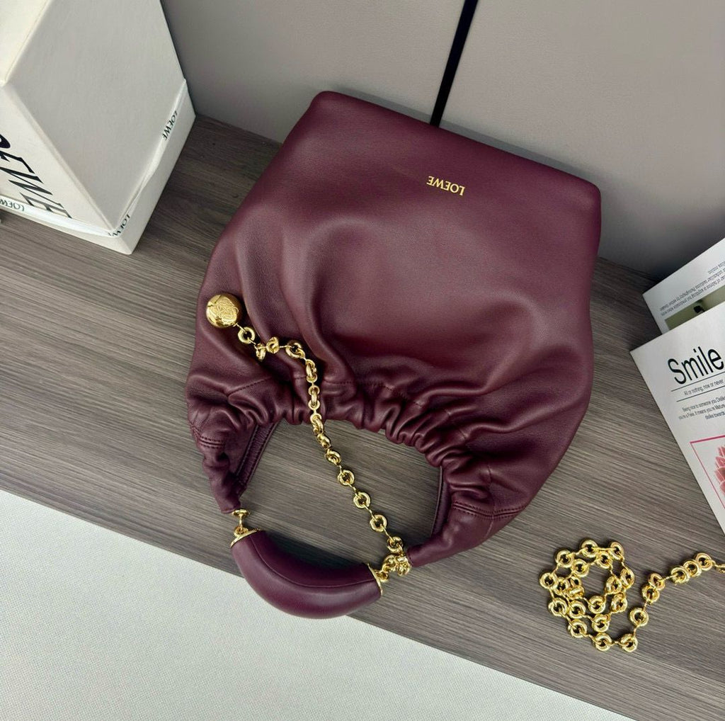 Dark Burgundy Small Squeeze Bag