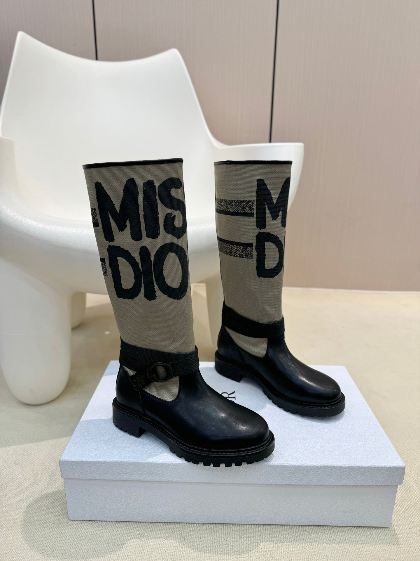 Warm Taupe Technical Canvas DM Boot