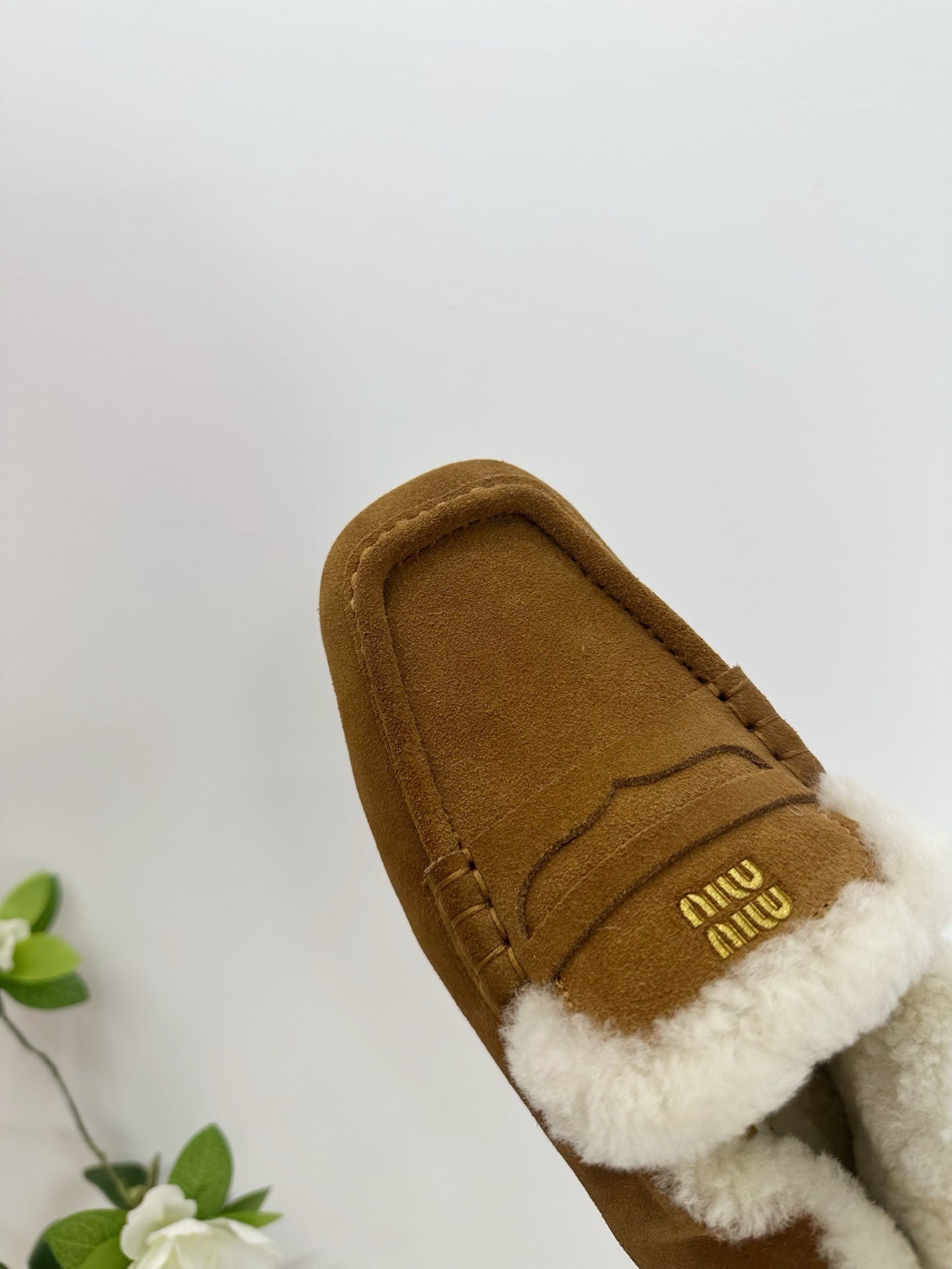 Cocoa Brown Ruches Suede Loafers