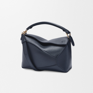 Deep Navy LP Small Leather Shoulder Bag