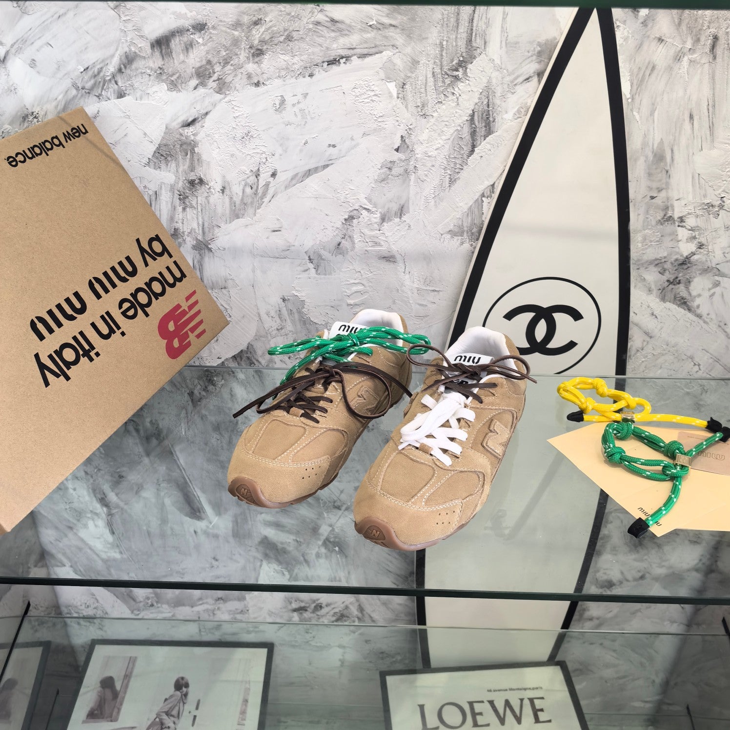 Ecru NxM 530 SL Suede Sneakers