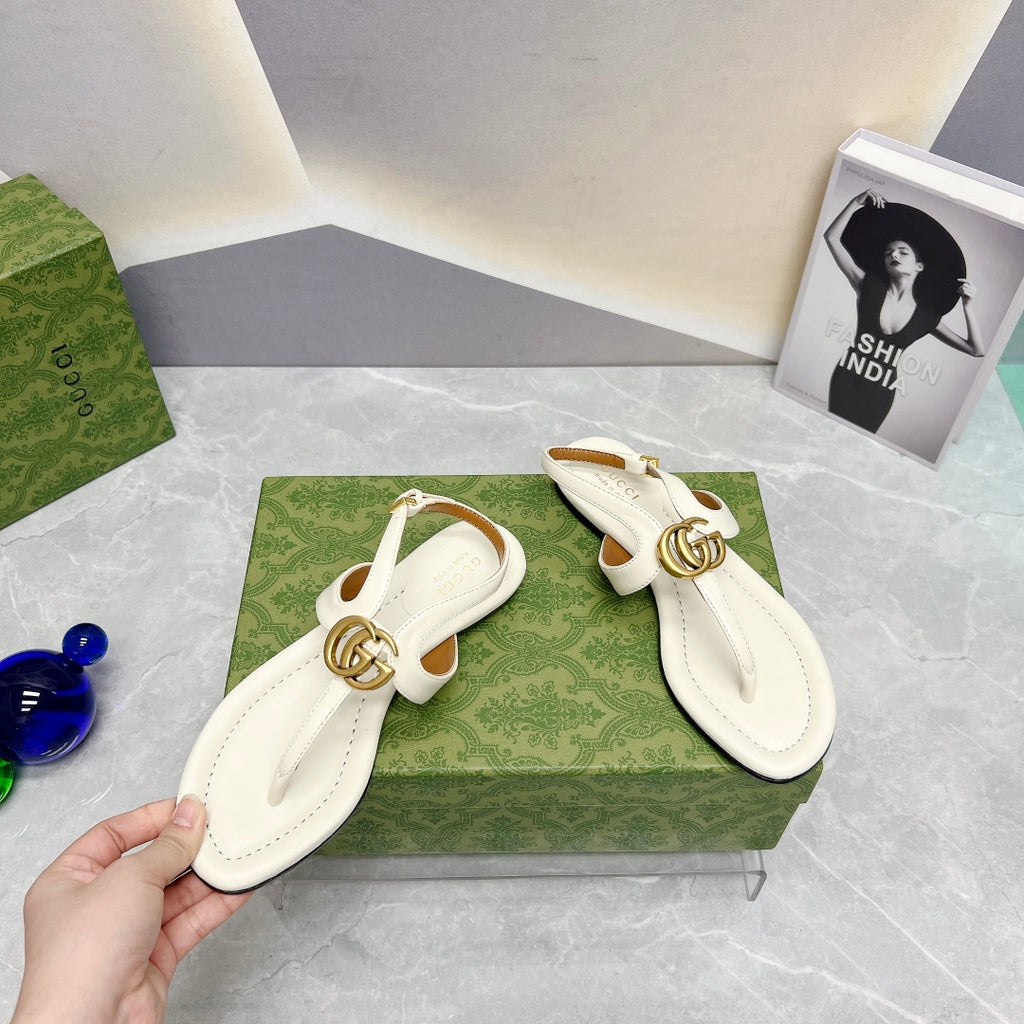 White G Thong Sandal