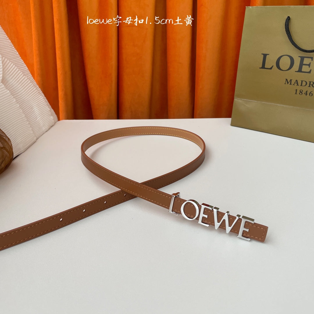 Tan/Palladium Belt In Smooth Leather