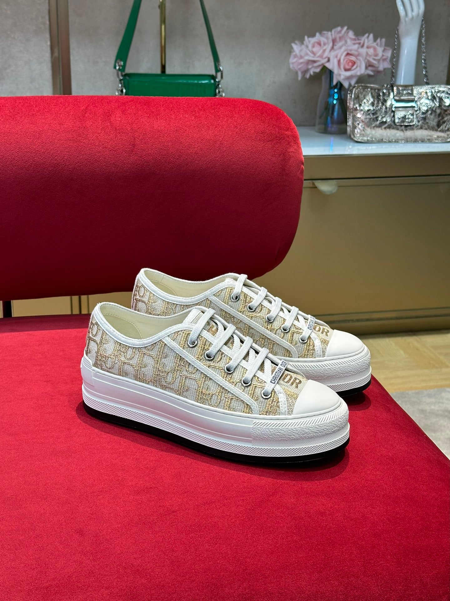 Gold Cotton WD Platform Sneaker