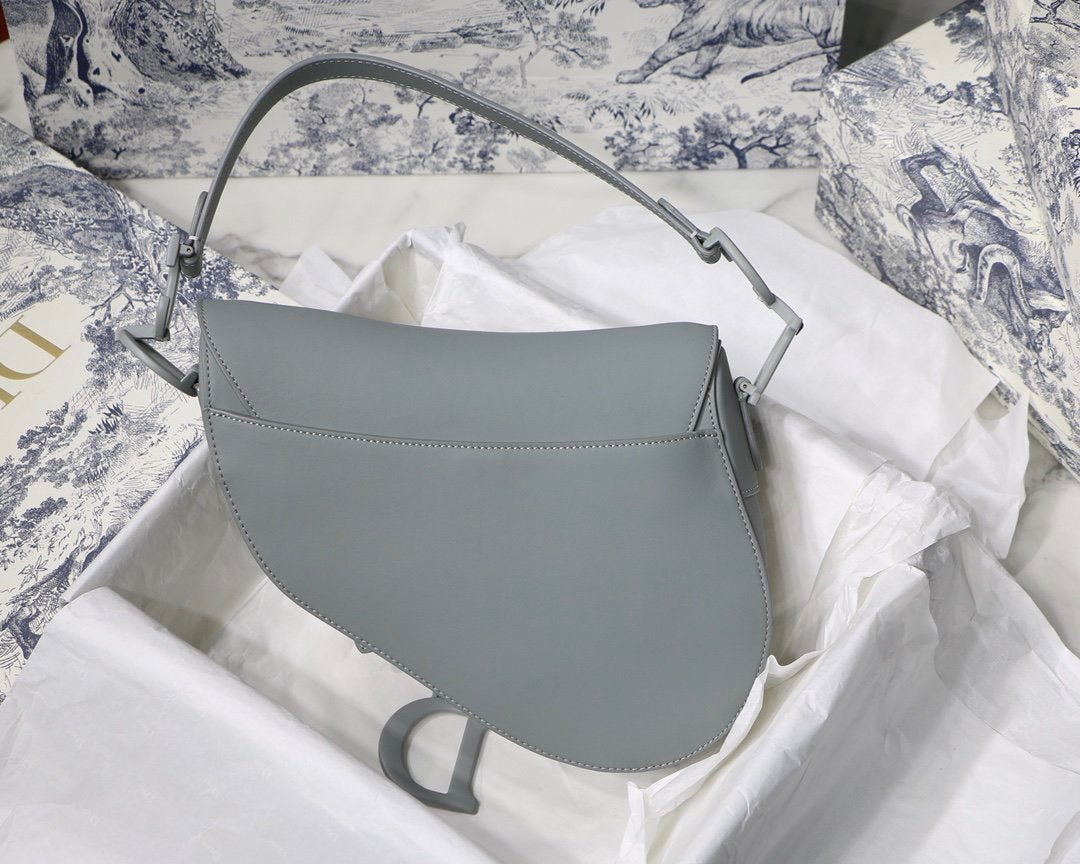 Gray stone DS matte calfskin bag