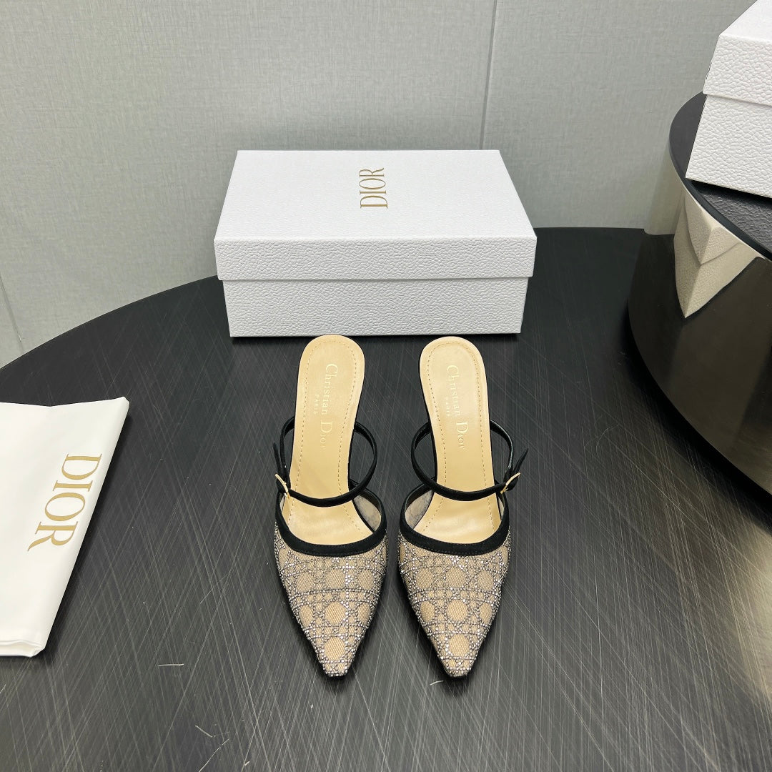 Black Nude Capture Heeled Mule