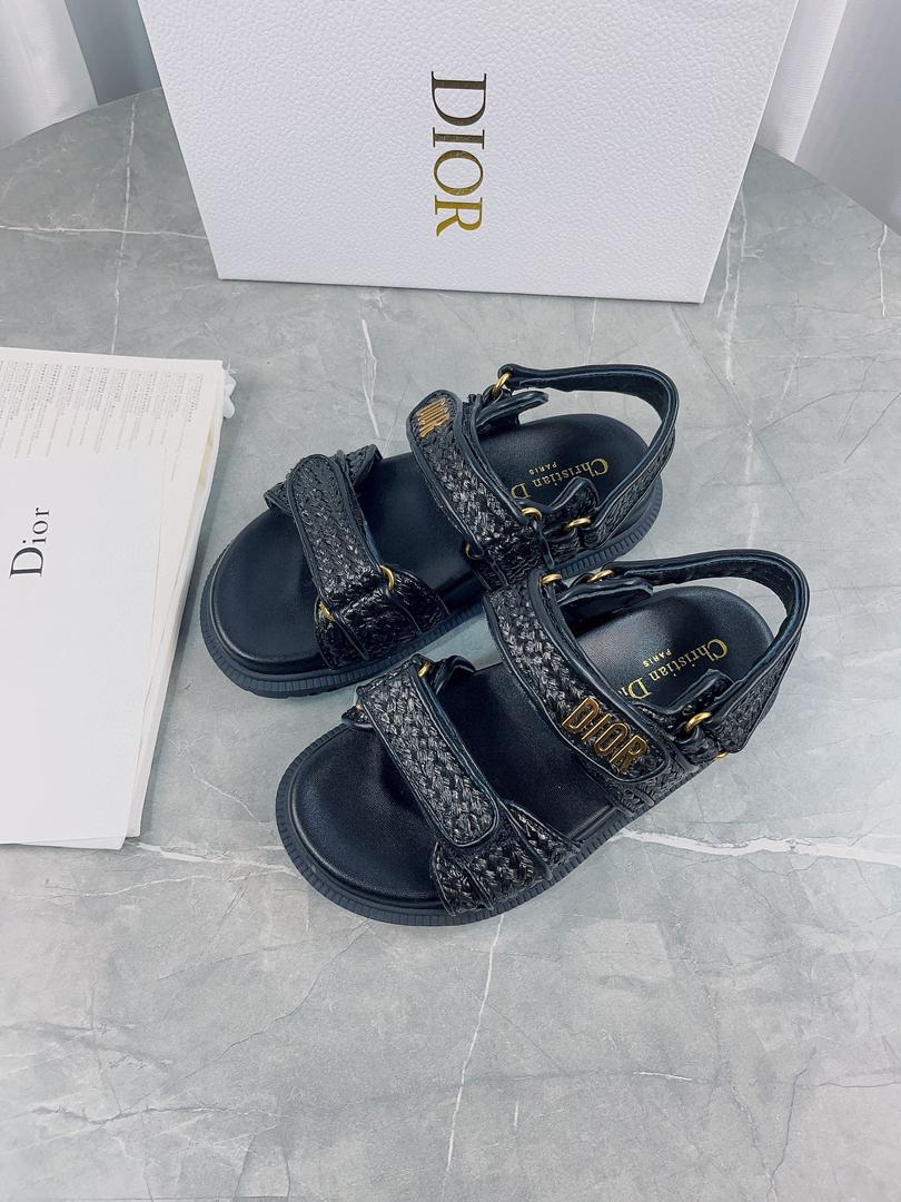 Black Raffia DA Sandal