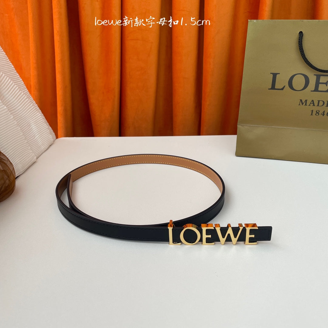 Black/Gold Belt In Smooth Leather