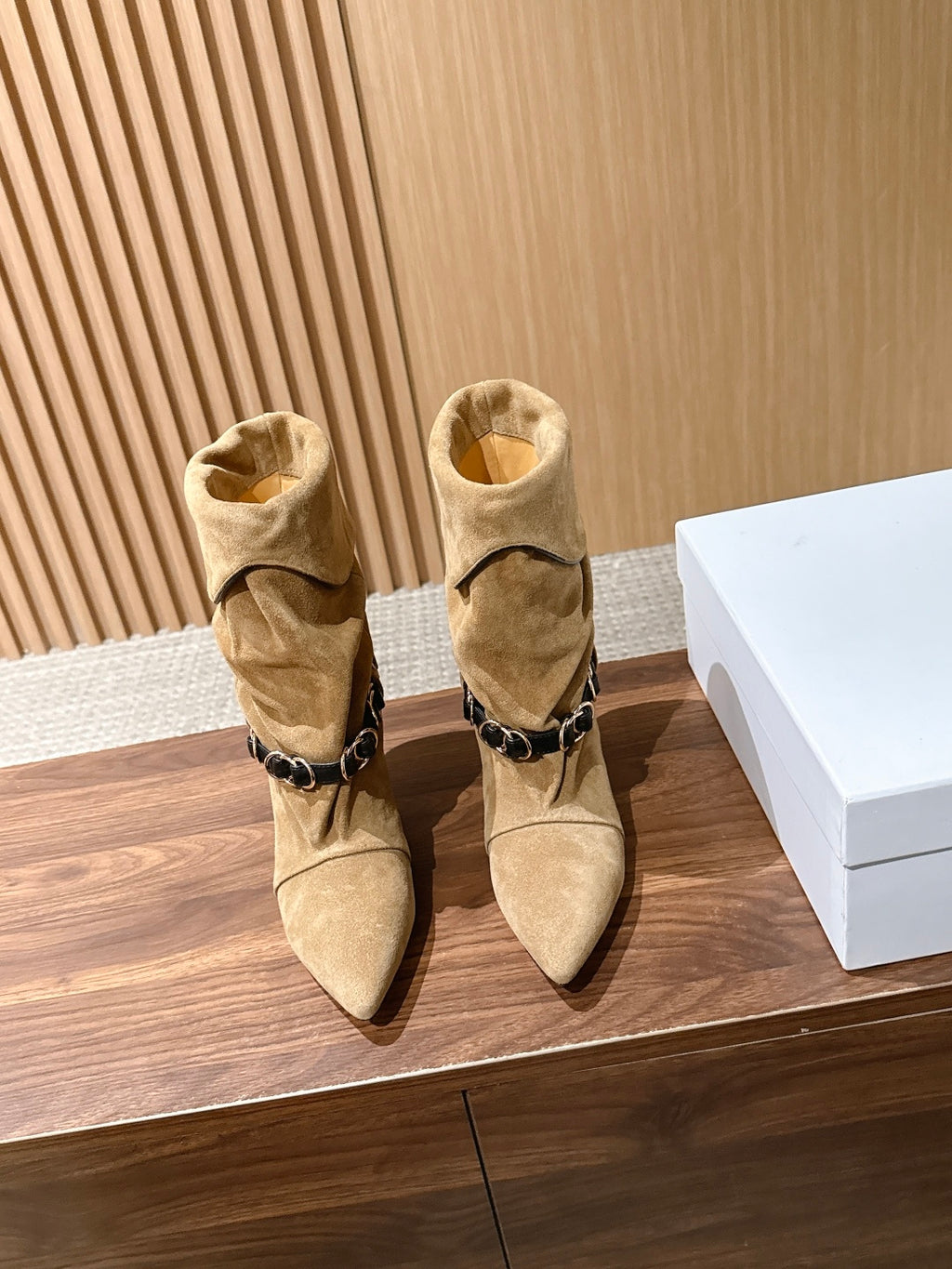 Taupe Edrik Rings Ankle Boots