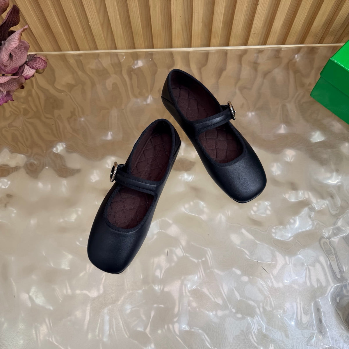 Black Veneziana Mary-Jane Ballerina
