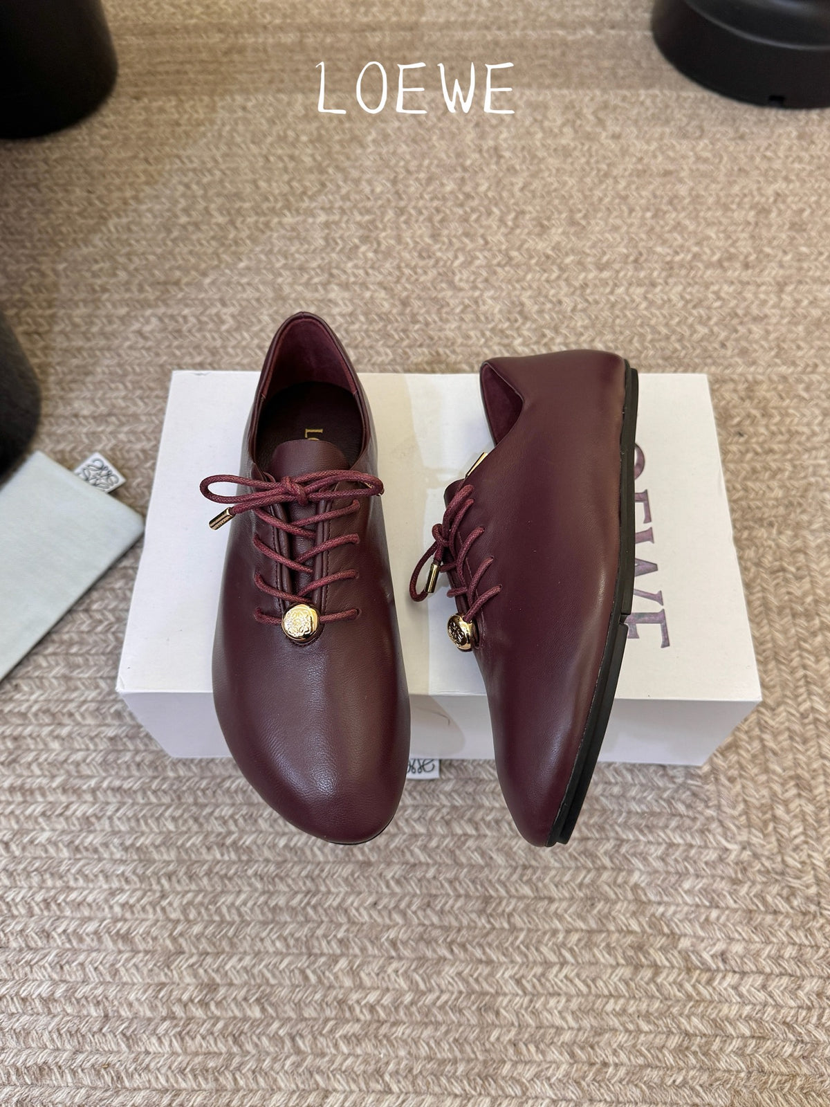 Dark Burgundy Pebble Soft Lace-Up In Leather