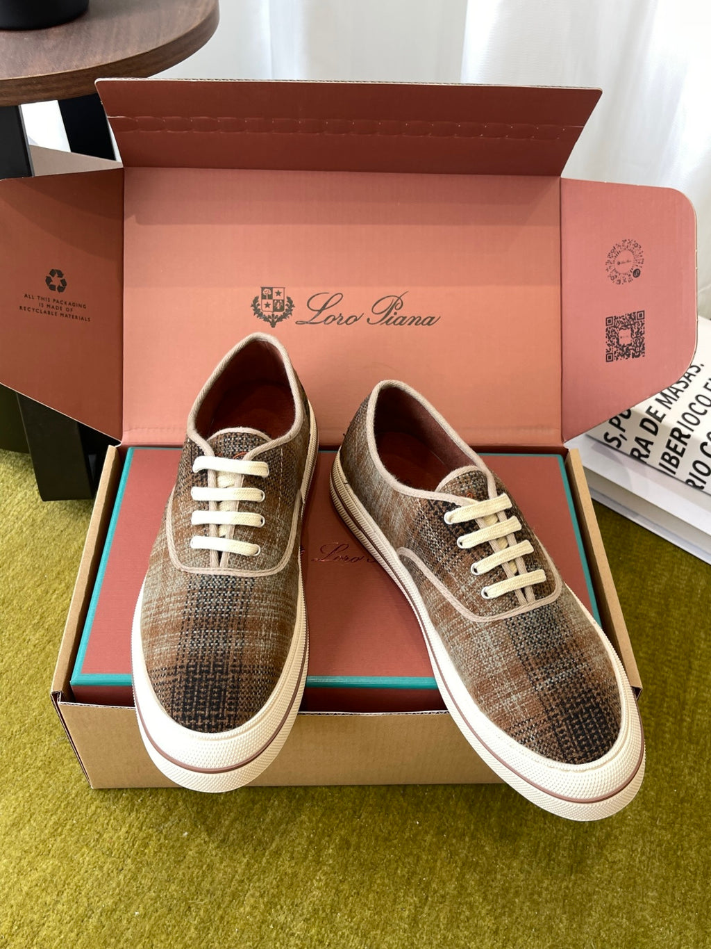 Men's Orange And Burnt Check Nantucket Walk Sneaker