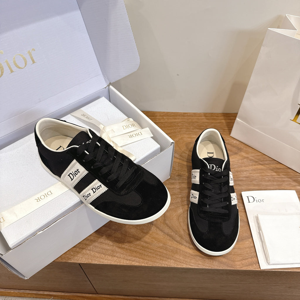Black Suede Ribbon Sneaker