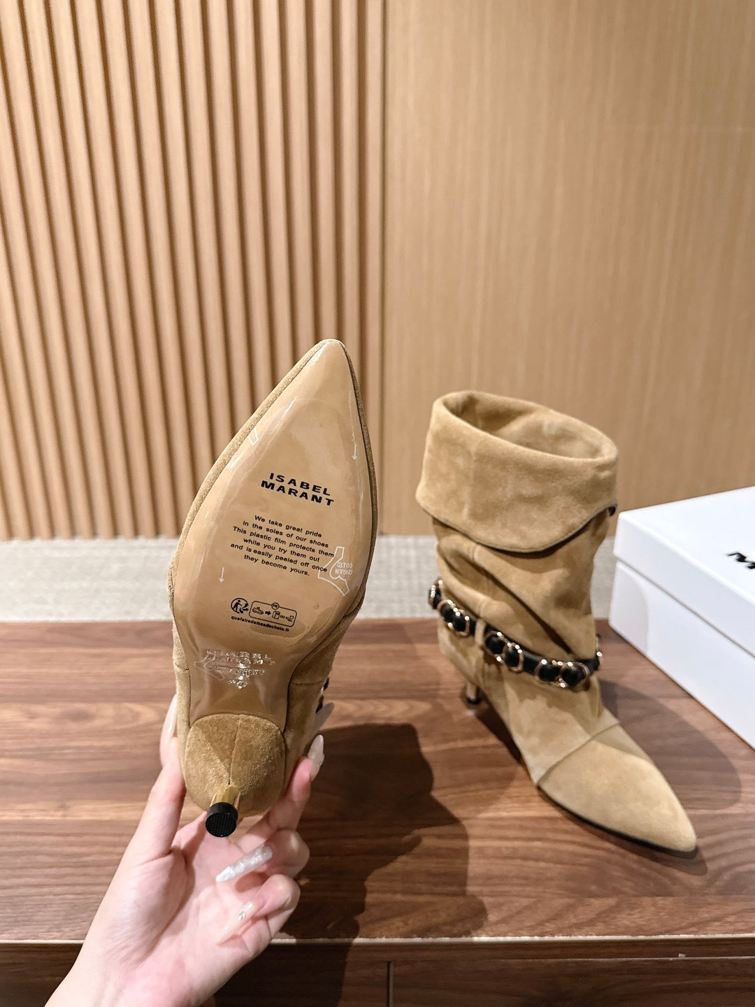 Taupe Edrik Rings Ankle Boots