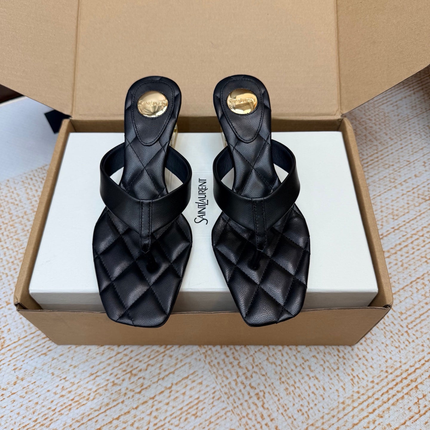 Black Sip Sandals