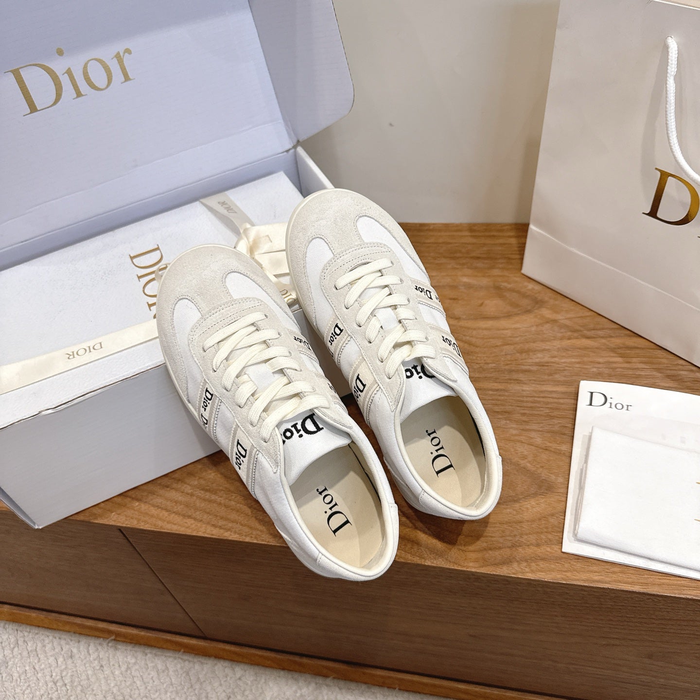 White Suede Ribbon Sneaker