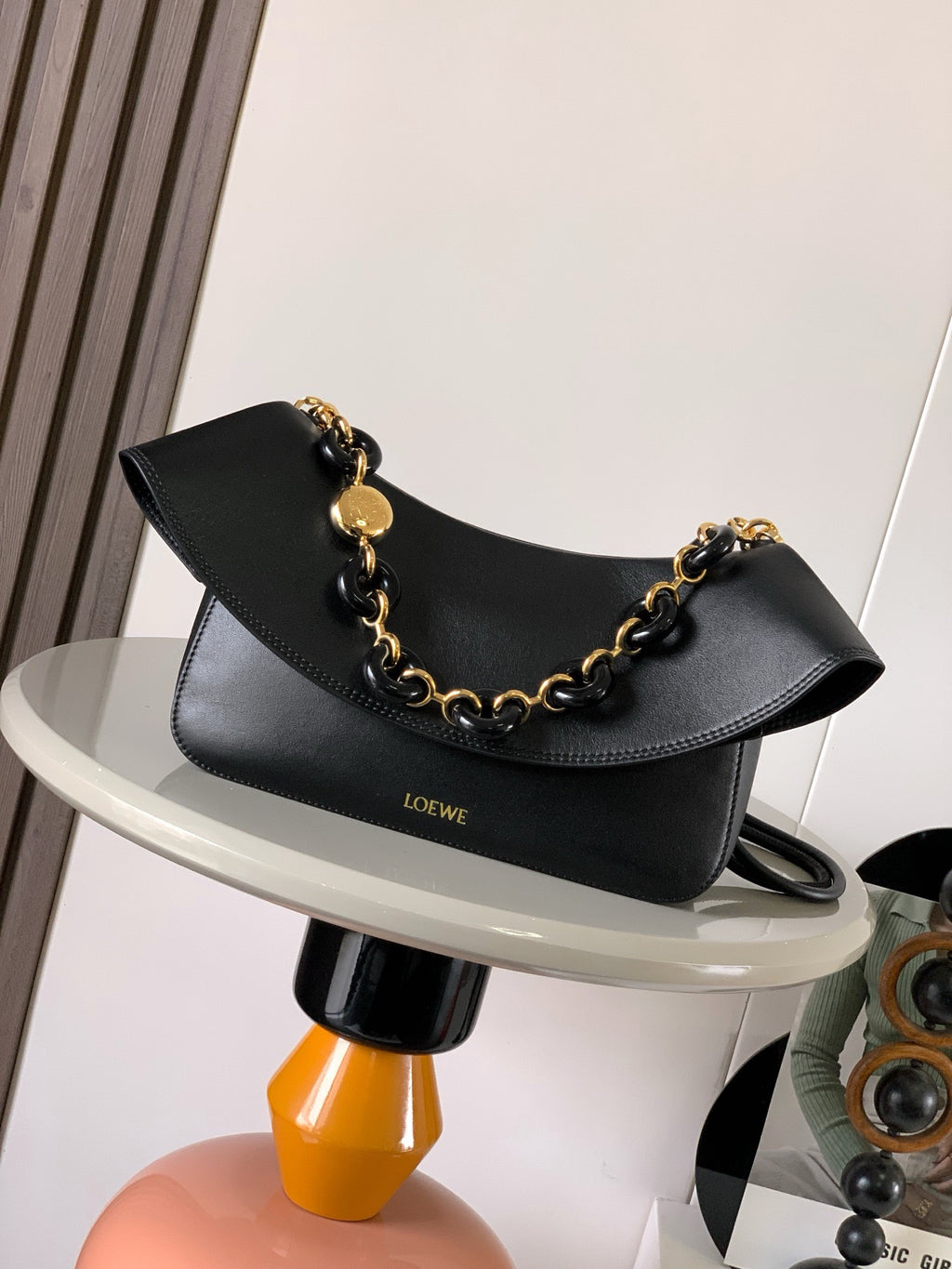 Black Medium Ola Bag In Leather