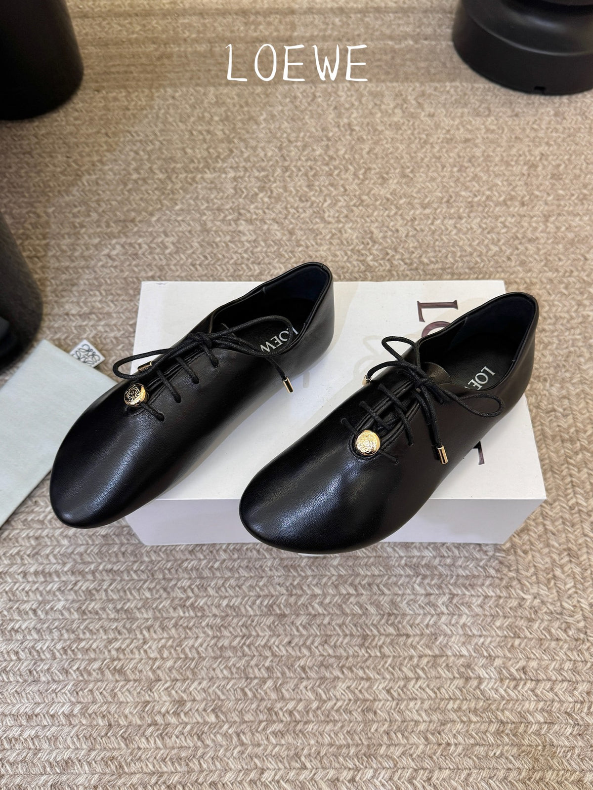 Black Pebble Soft Lace-Up In Leather