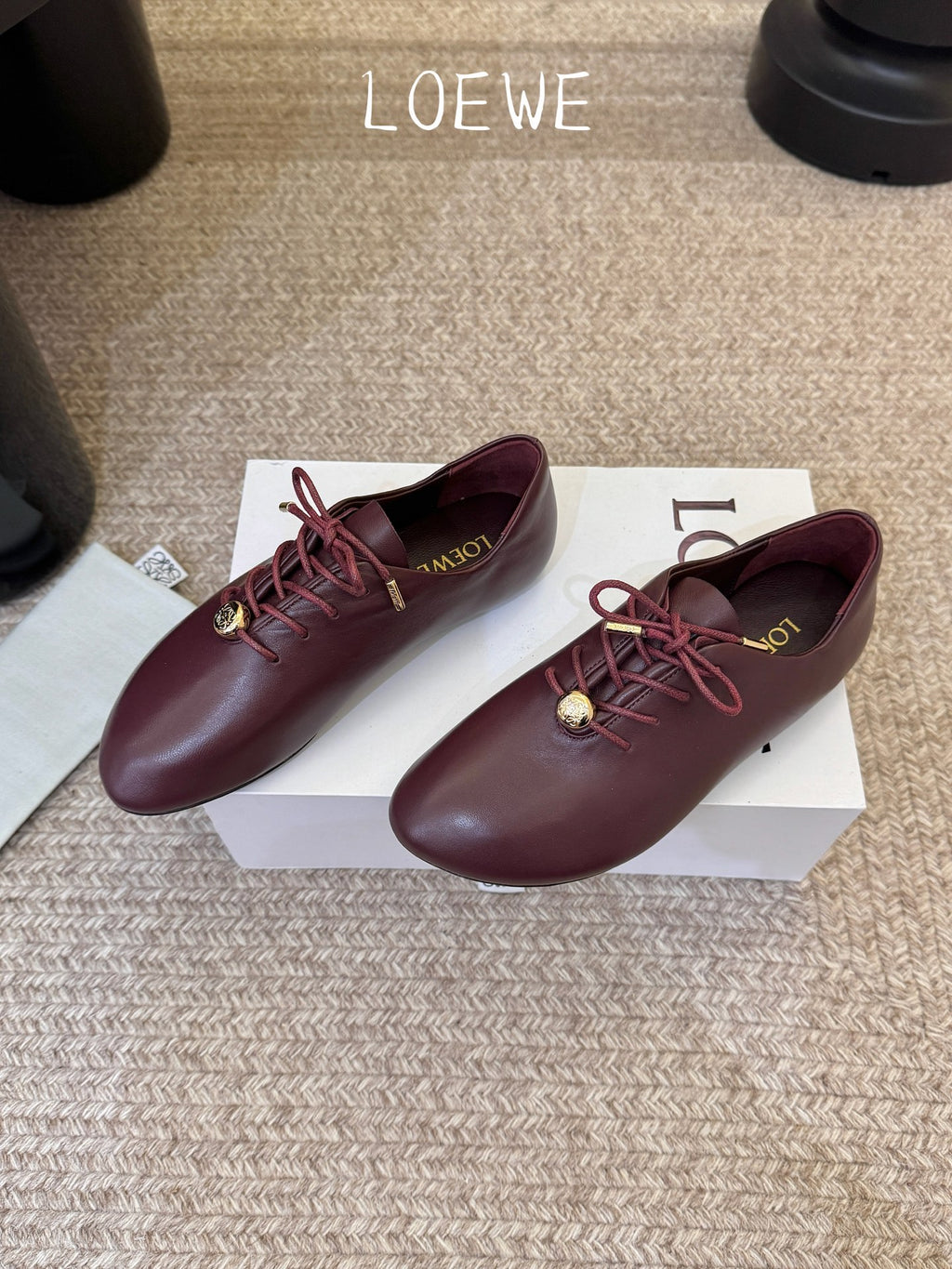 Dark Burgundy Pebble Soft Lace-Up In Leather