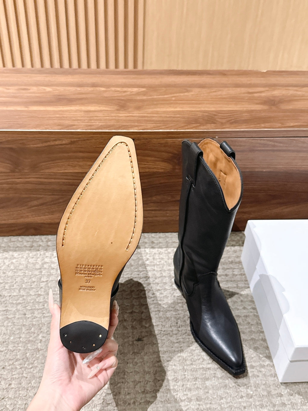 Black Heel-Less Western Boots
