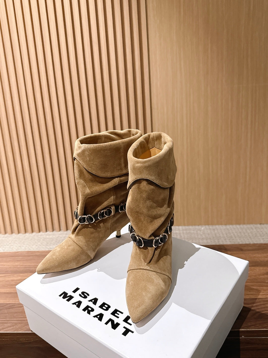 Taupe Edrik Rings Ankle Boots